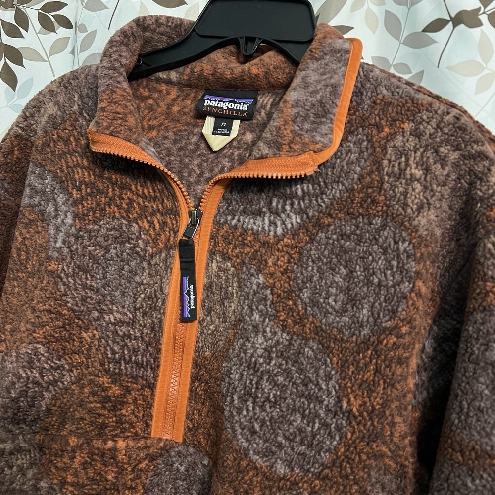 Patagonia Women's Synchilla Marsupial Brown/Orange Size XS STY22965